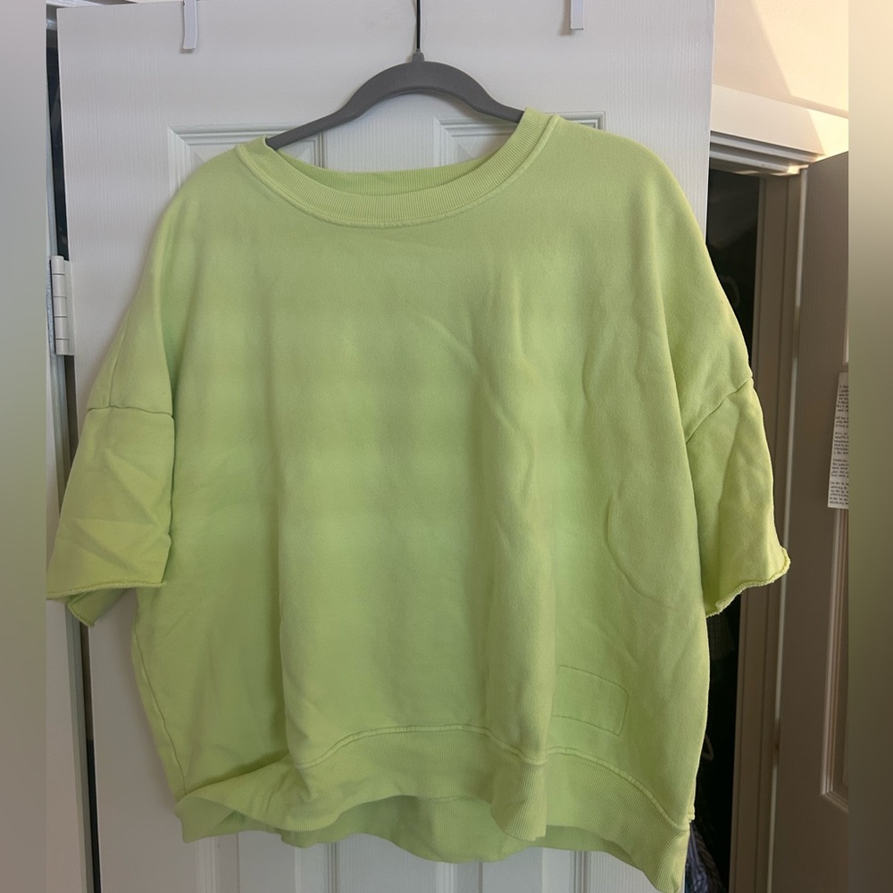 Daily Drills Green Oversized Boxy Short Sleeve Sweatshirt